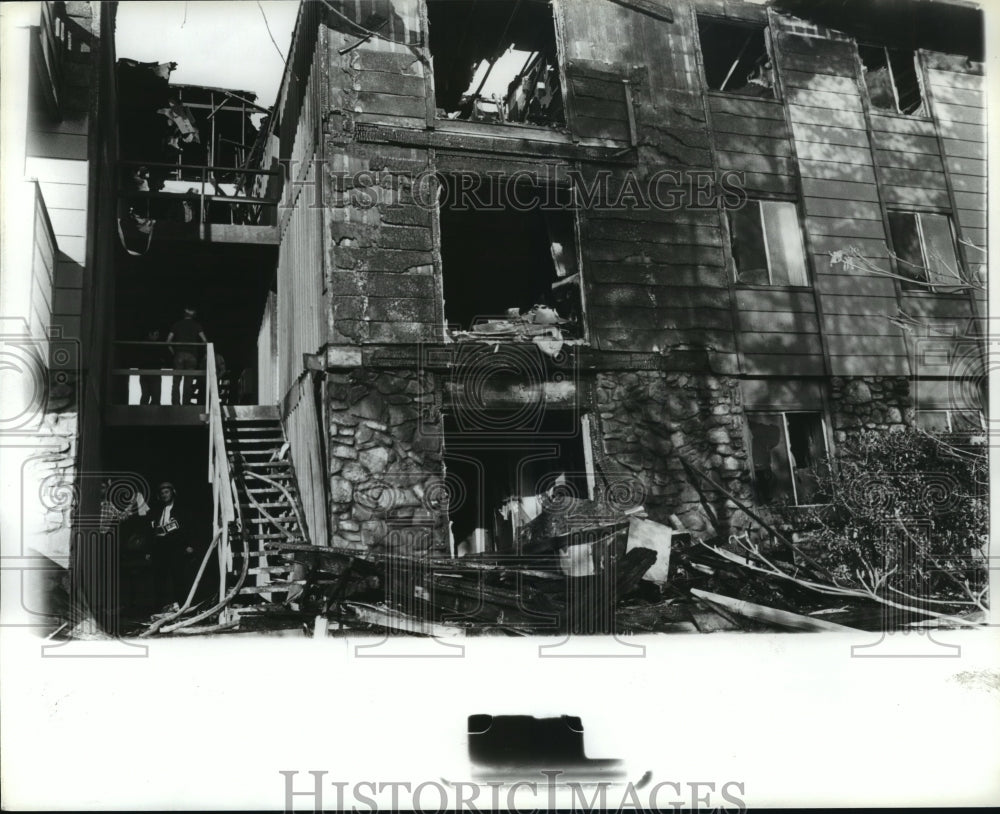 1981 Press Photo Alabama-Exterior damage of Ski Lodge apartments in Homewood. - Historic Images