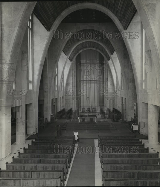 1965, Alabama- Inside the church at St. Bernard's college at Cullman. - Historic Images