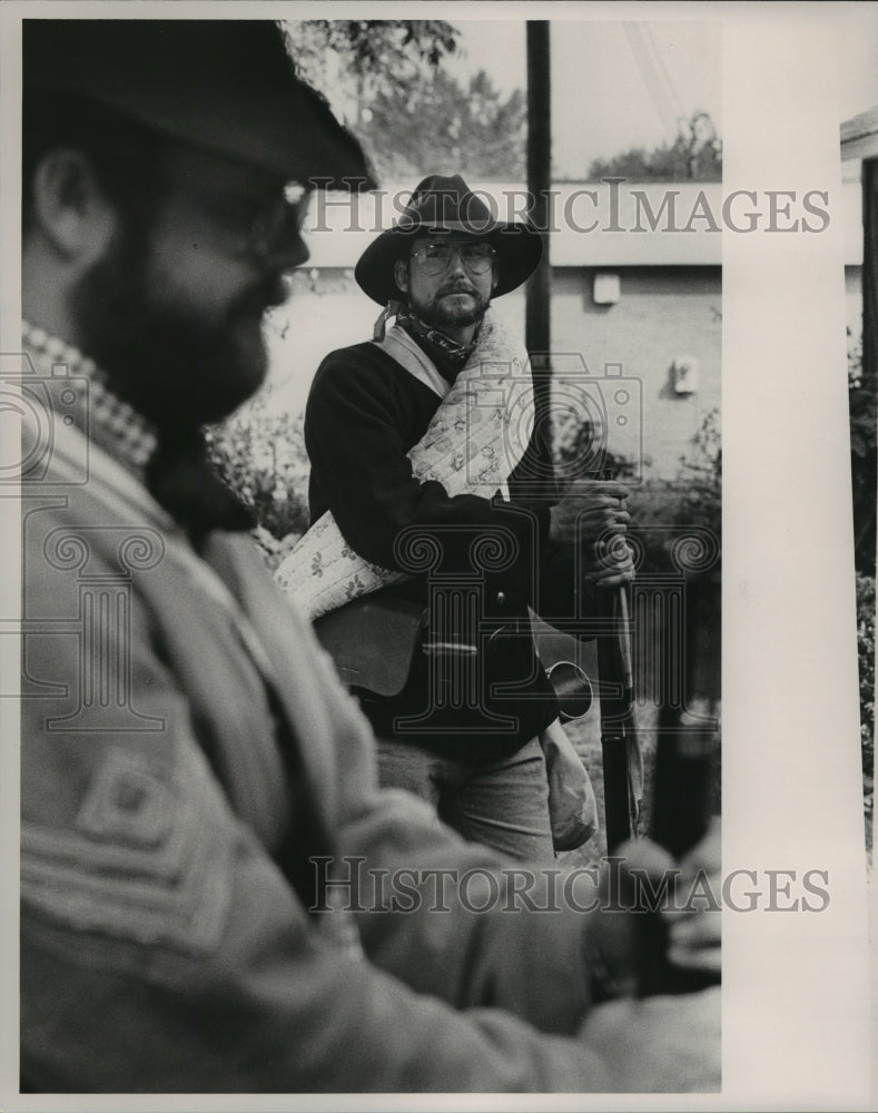 1990 Press Photo Alabama-Men with guns at Civil War re-enactment at Ashiville. - Historic Images