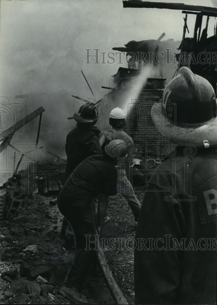 1973 Firemen Fighting Fire at Apartment Units, Birmingham, Alabama-Historic Images
