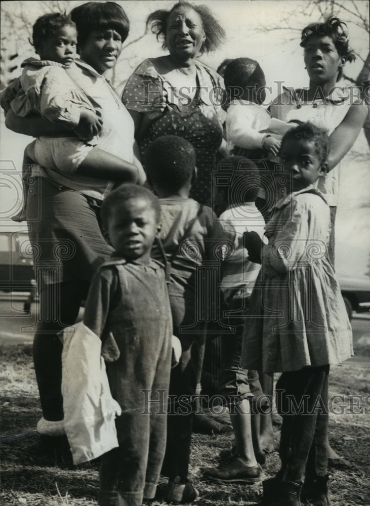 1970 Mrs. Martha Clegt With Friends, Family After Fire, Birmingham-Historic Images