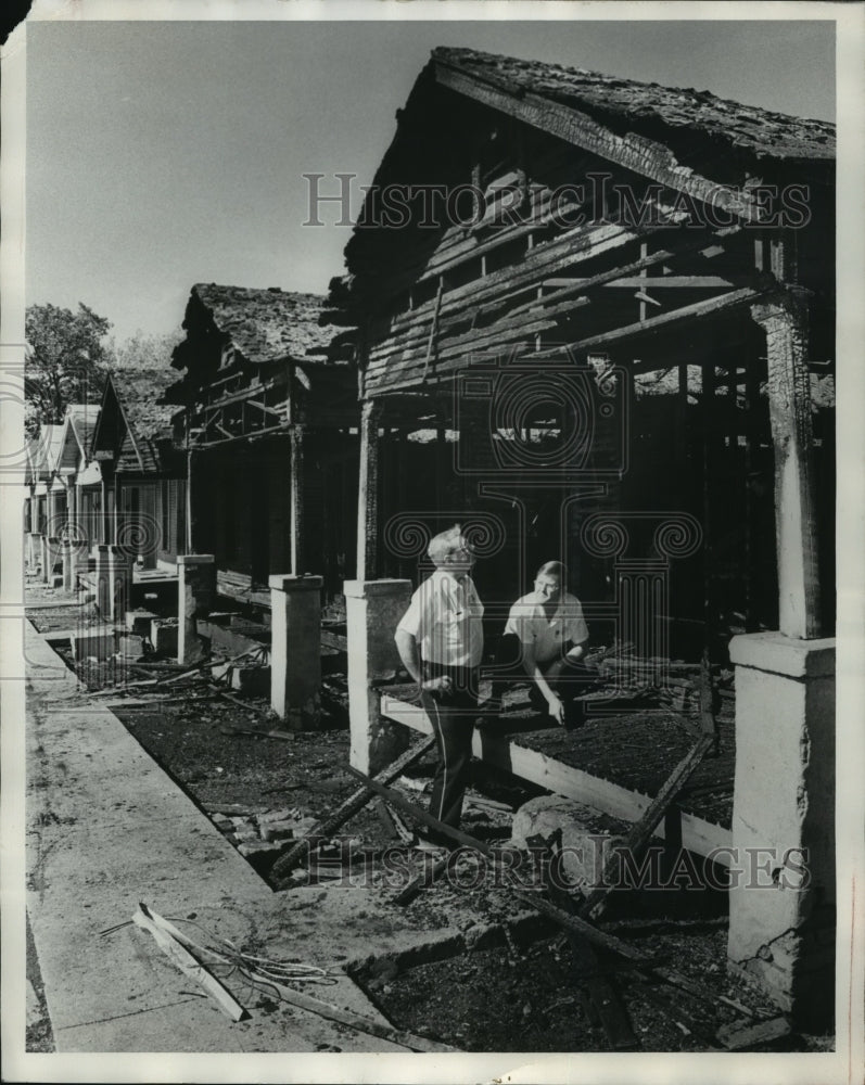 1978 Fire Captain, Inspector, Look Over Charred Remains, Alabama-Historic Images