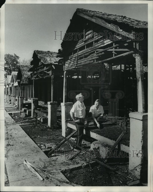 1978 Fire Captain, Inspector, Look Over Charred Remains, Alabama-Historic Images