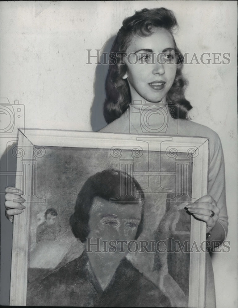 1959 Press Photo Ann Eckhoff Named Winner, Women&#39;s Club Art Contest, Alabama - Historic Images