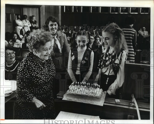 1980 Press Photo Alabama-Birmingham members celebrate Camp Fire's 70th birthday. - Historic Images