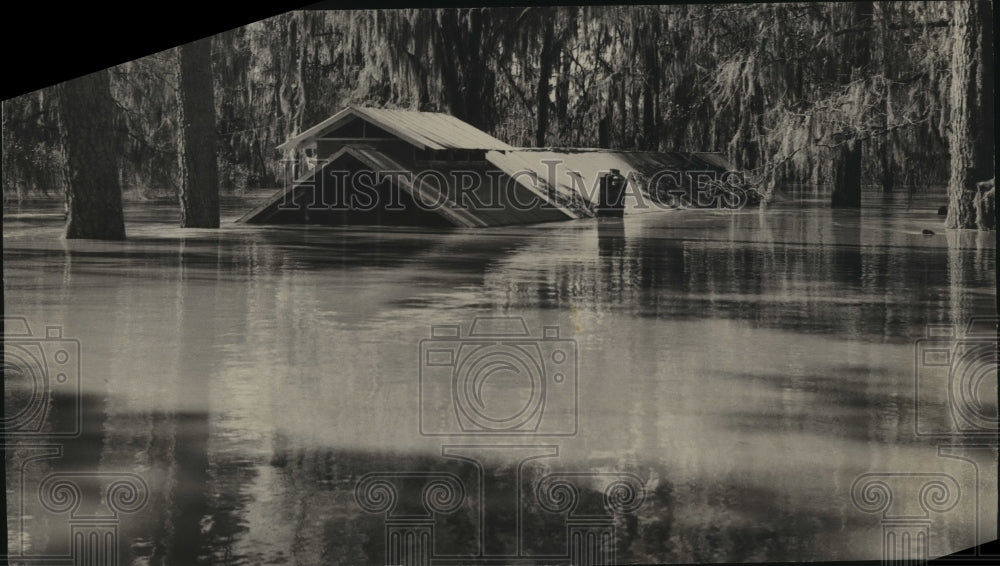 1961 House Flooded by Alabama River in Montgomery County, Alabama-Historic Images