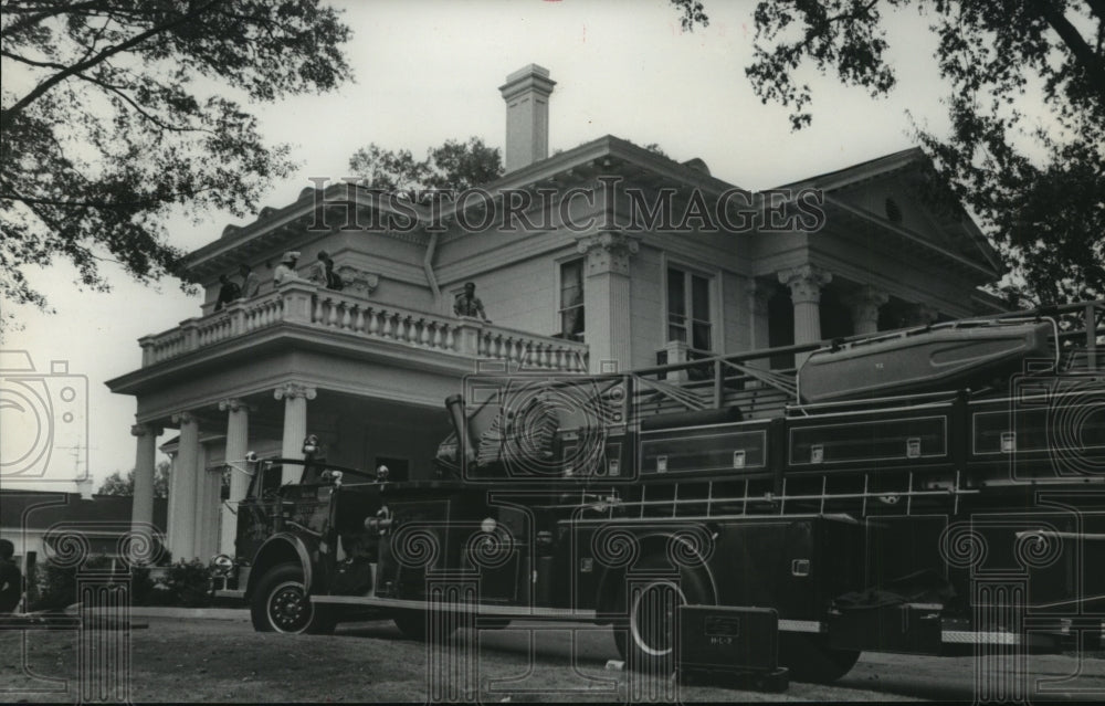 1974, Alabama-Montgomery firemen examine Executive Mansion after fire - Historic Images