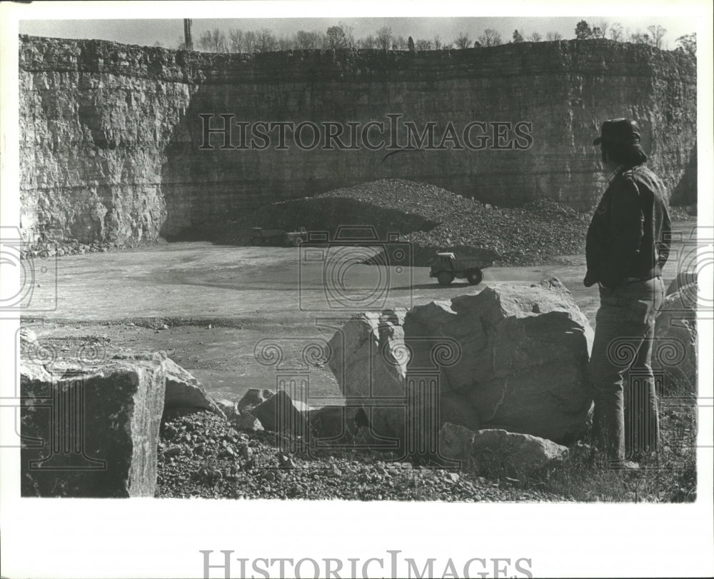 1979 Press Photo Alabama-Sheer cliffs of 150 foot 10 acre quarry in Decatur. - Historic Images