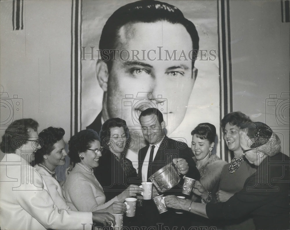 1962 Alabama-Candidate DeGraffenried pours coffee at headquarters.-Historic Images