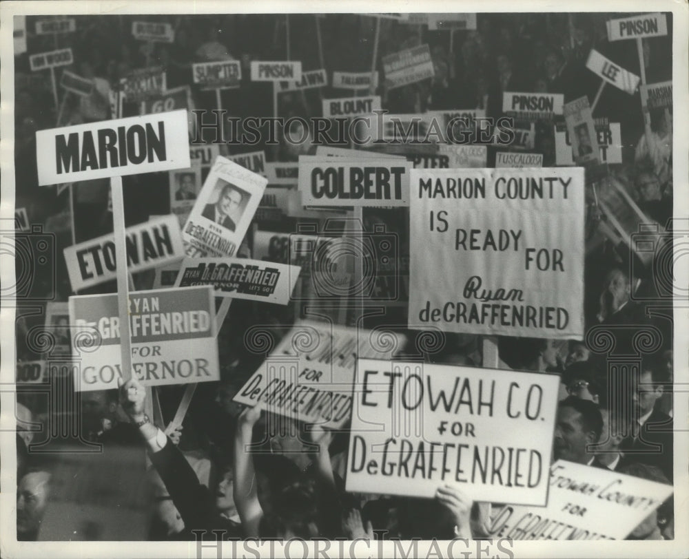 1962, Alabama-Rally for gubernatorial candidate, Ryan DeGraffenried, - Historic Images