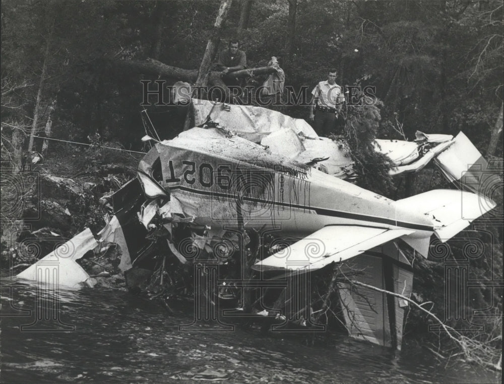 1972 Wreckage of Plane Crash on Bank of Coosa River, Alabama - Historic Images