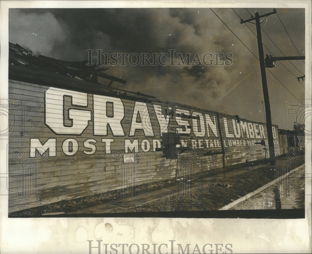 1966 Smoke Billows From Grayson Lumber Company Fire, Birmingham-Historic Images