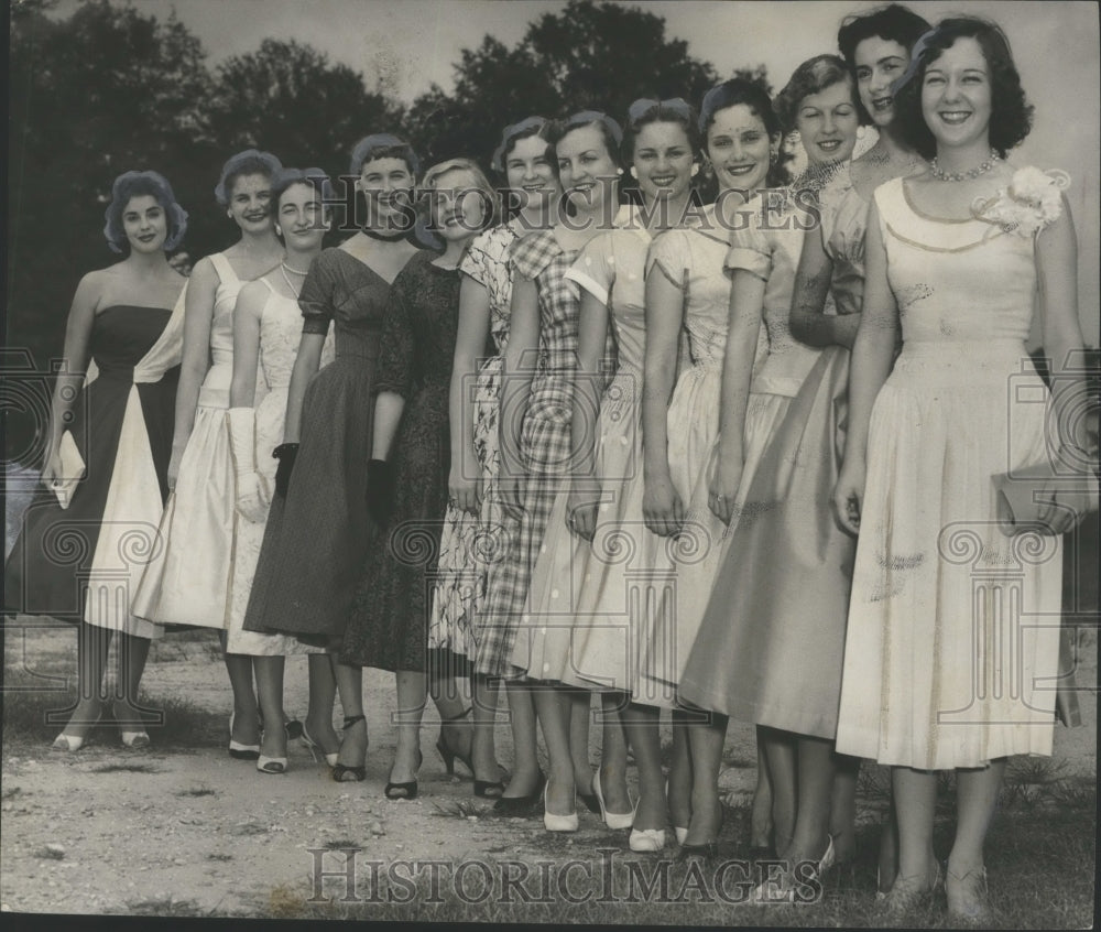 1955 Alabama-Marion County Maid of Cotton contestants in Hamilton.-Historic Images