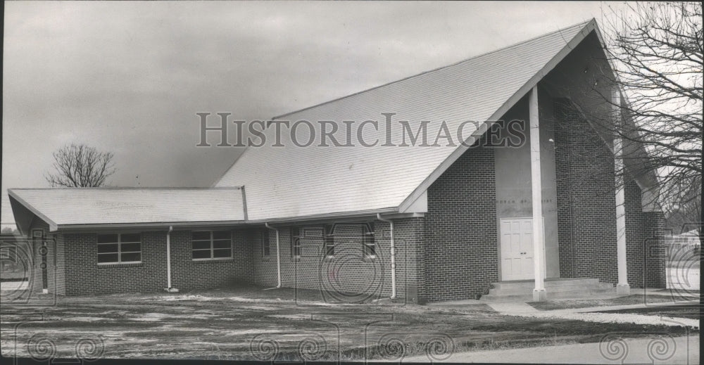 1955 Press Photo New Huffman Church of Christ Building, Huffman, Alabama - Historic Images