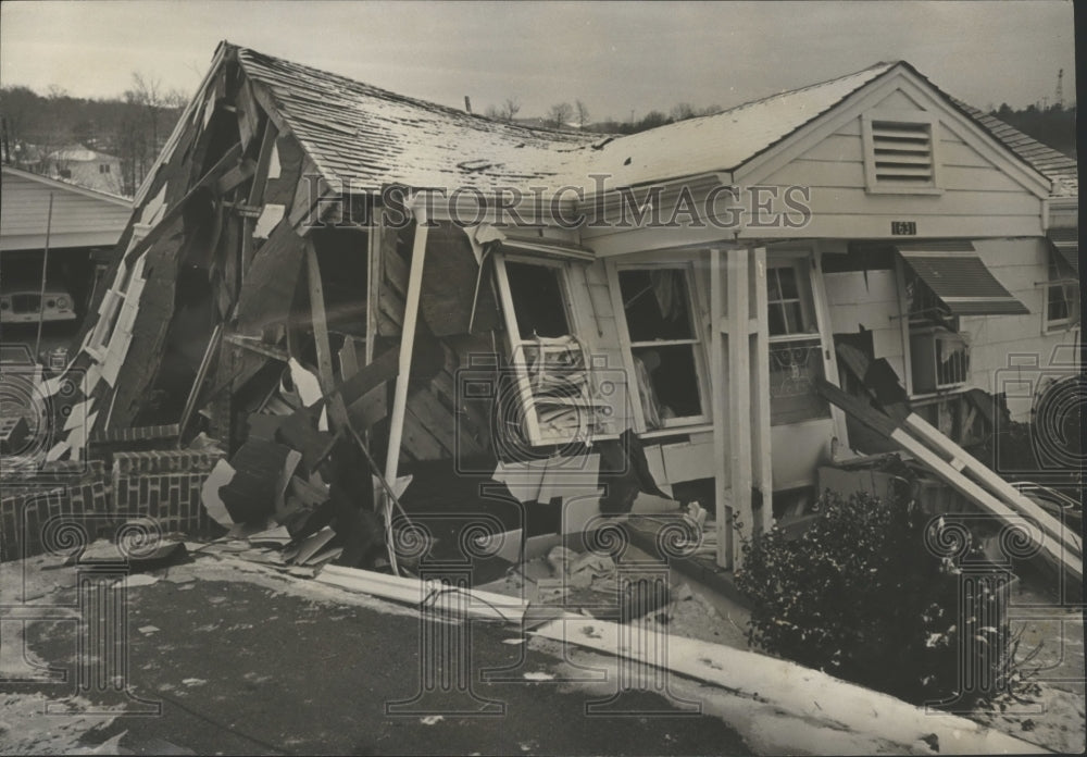 1966 Press Photo Wreckage of House Explosion, Tarrant, Alabama - abna10721 - Historic Images