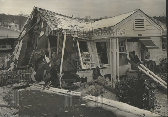 1966 Press Photo Wreckage of House Explosion, Tarrant, Alabama - abna10721 - Historic Images