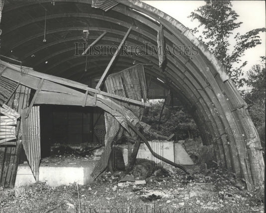 1973, Wreckage of Old Engine Room Building After Blast, Alabama - Historic Images