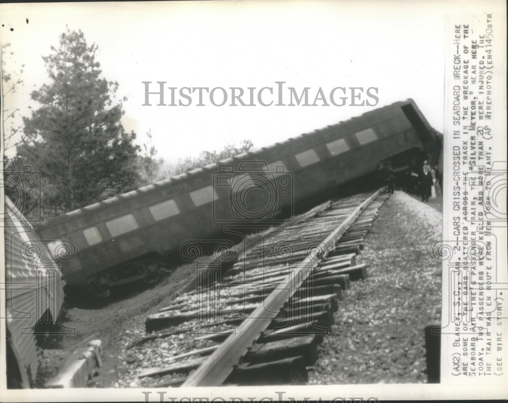 1946 Press Photo &quot;Silver Meteor&quot; Train Wreck, Blaney, South Carolina - abna10734 - Historic Images