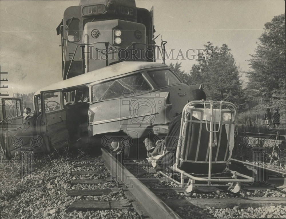 1965, Scene of Fatal Car-Train Accident, Birmingham, Alabama - Historic Images