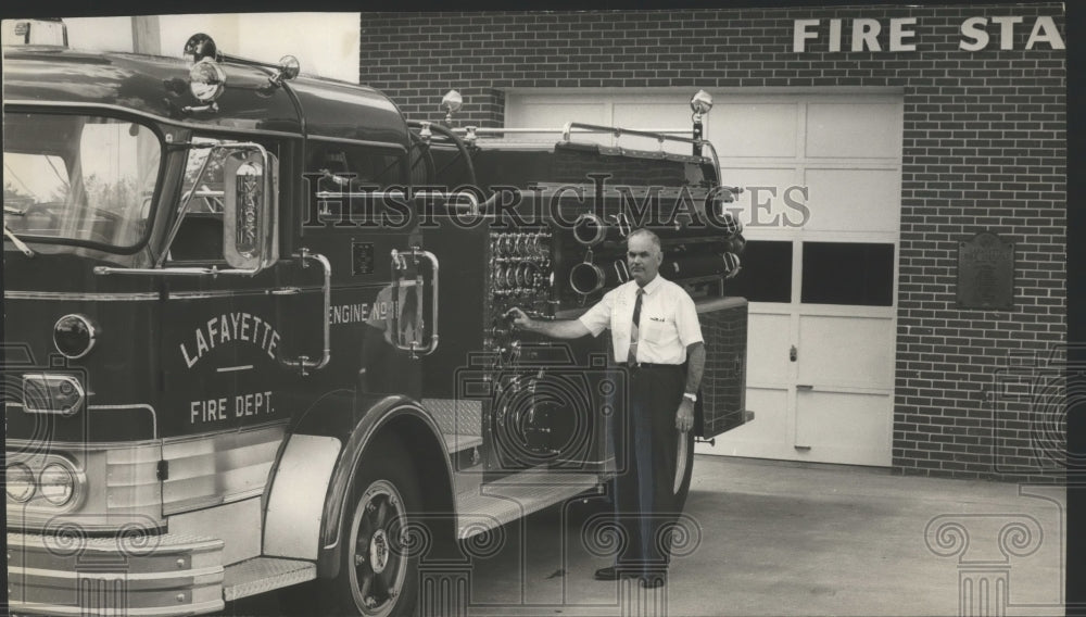 1974 Fire Station and Truck of LaFayette, Alabama Fire Department-Historic Images