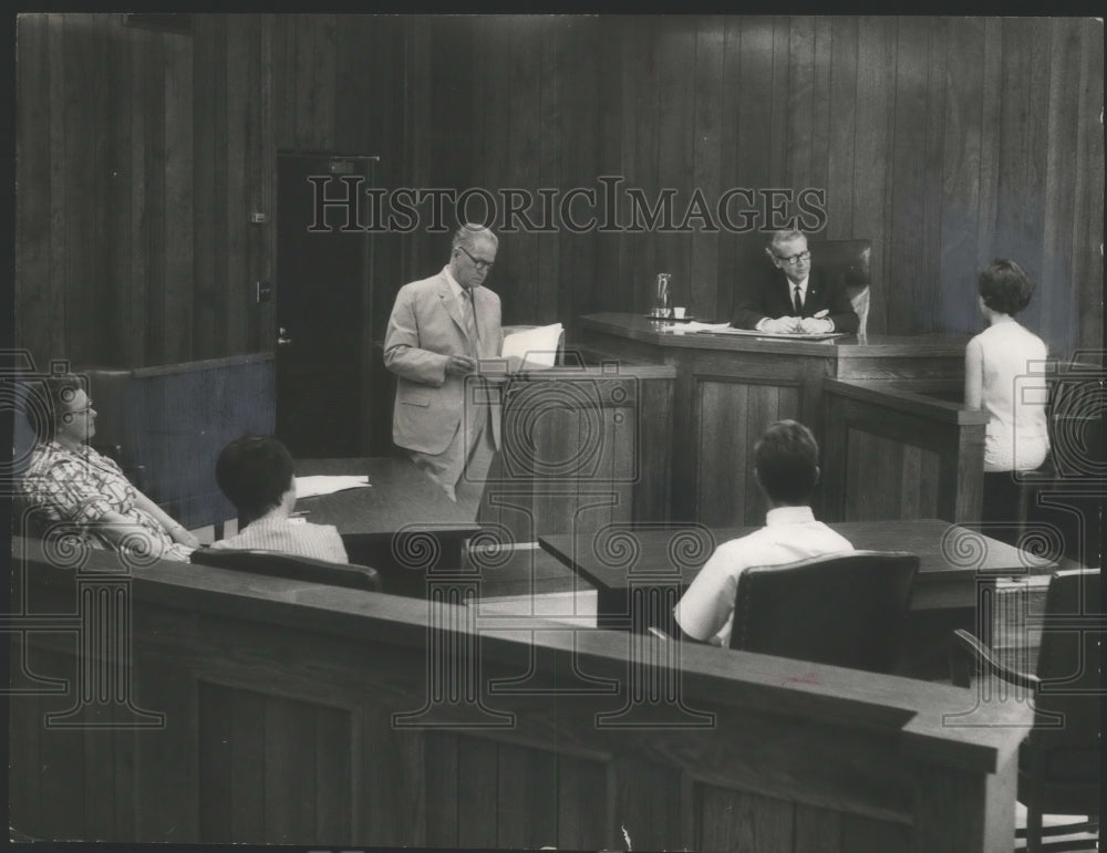 1967, Judge Ross Bell presides in court, Jefferson County Courthouse - Historic Images