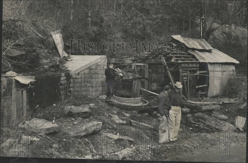 1958, Miners inspect scene of explosion and death of Claude Keaton - Historic Images