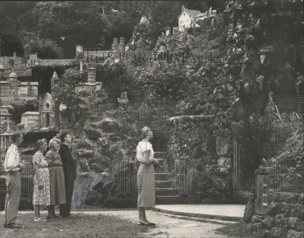 1951, Tourists at Ave Maria Grotto, Cullman, Alabama - abna11032 - Historic Images