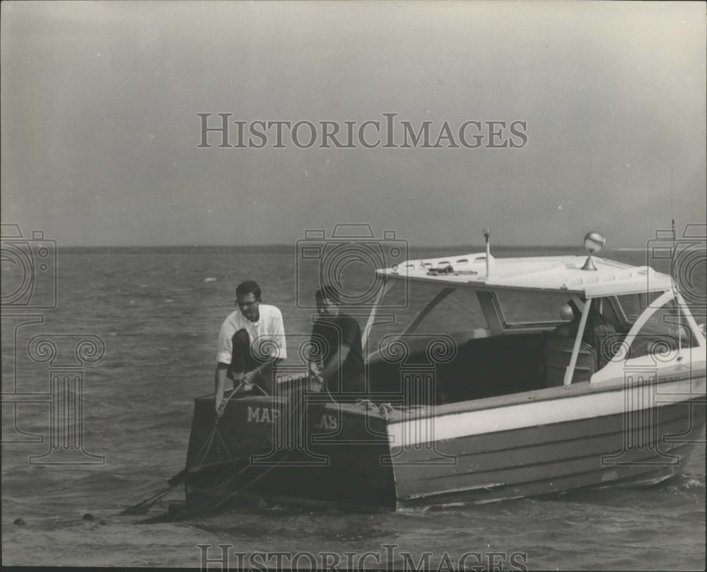 1963 Press Photo Marine Resources Center at Work on Dauphin Island, Alabama - Historic Images