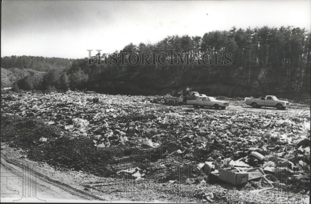 1978 Press Photo Trespassing at Turkey Creek Landfill despite warning sign - Historic Images