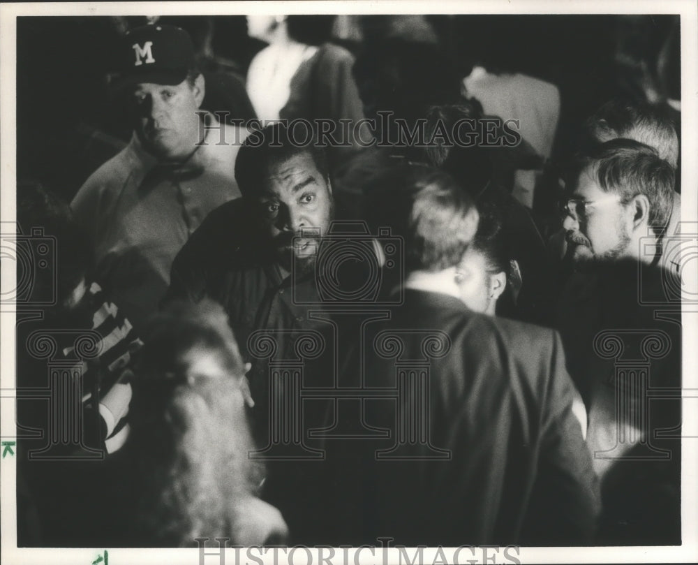 1989 Press Photo Reverend Leon Steward, Herb Sang at Minor High, Birmingham - Historic Images