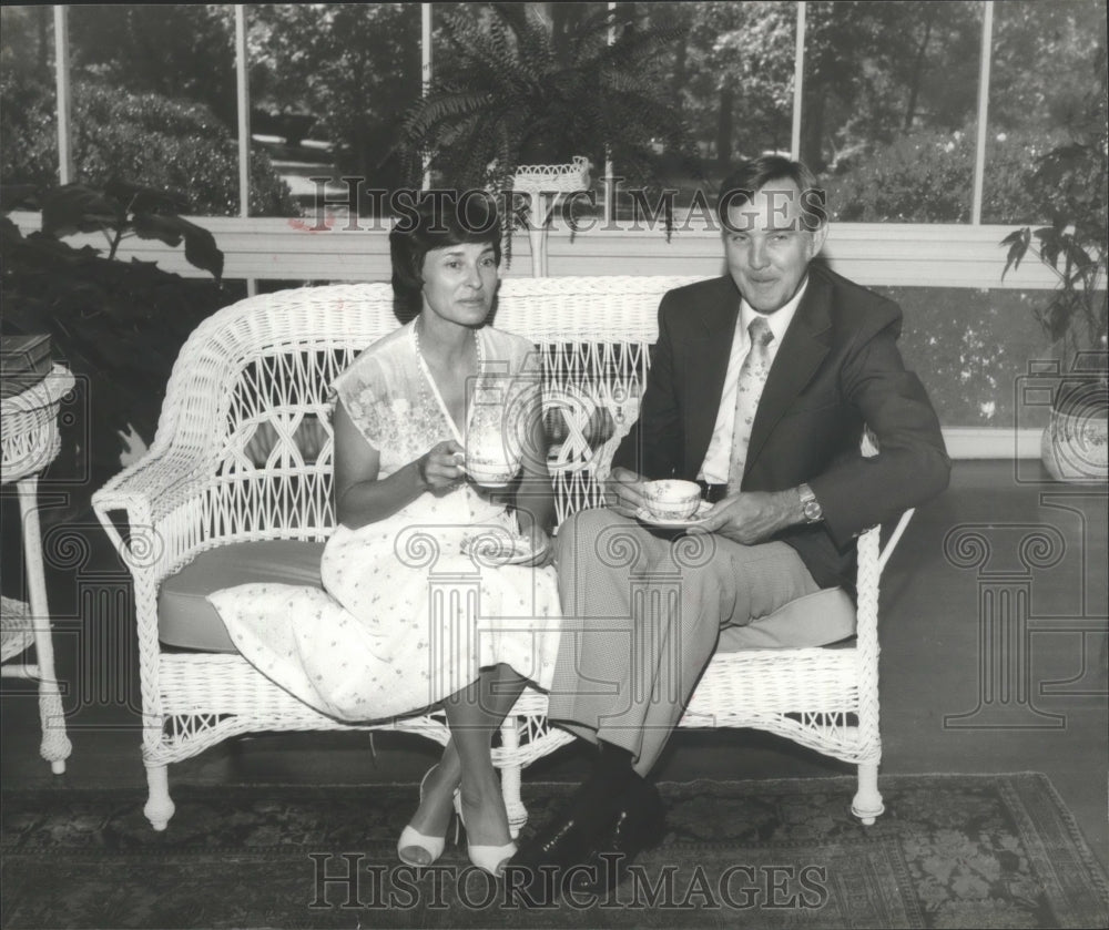 1979 Dr. and Mrs. Wright on porch to garden, Huntsville, Alabama-Historic Images