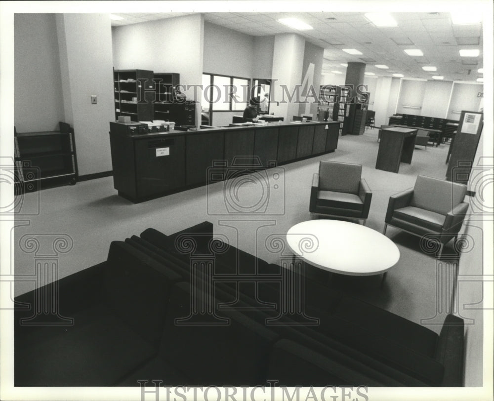 1979 Press Photo interior of Houston Cole library, Jacksonville State University - Historic Images