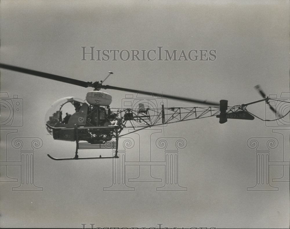 1978 Press Photo Sheriff&#39;s Deparment Helicopter, Jefferson County, Alabama - Historic Images