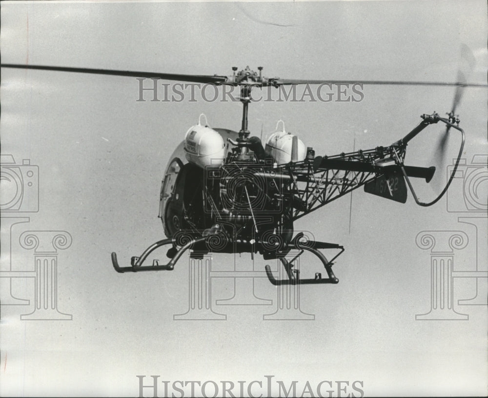 1977 Press Photo Sheriff Department's Helicopter, Jefferson County, Alabama - Historic Images