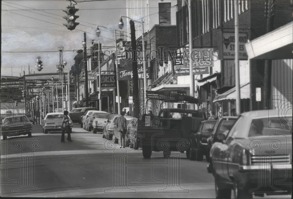 1977 Busy downtown 19th street in Ensley, Alabama abna11914