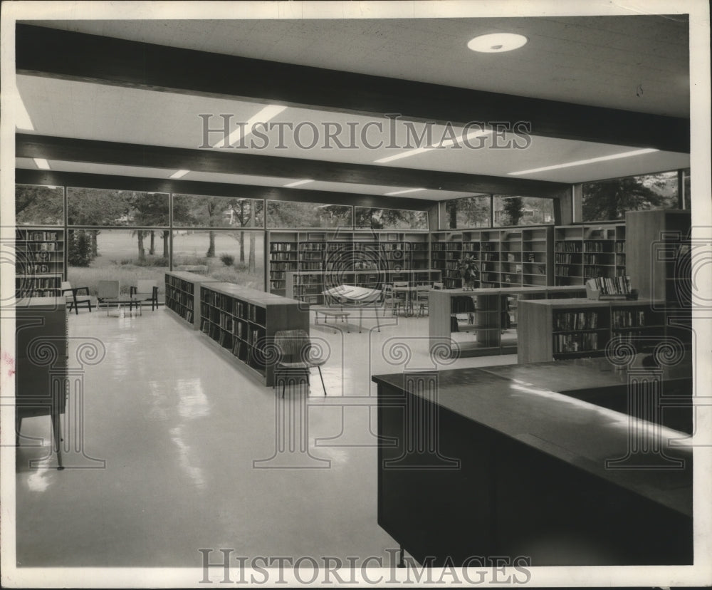 1955, Interior view of Ensley Branch of Birmingham Public Library, - Historic Images