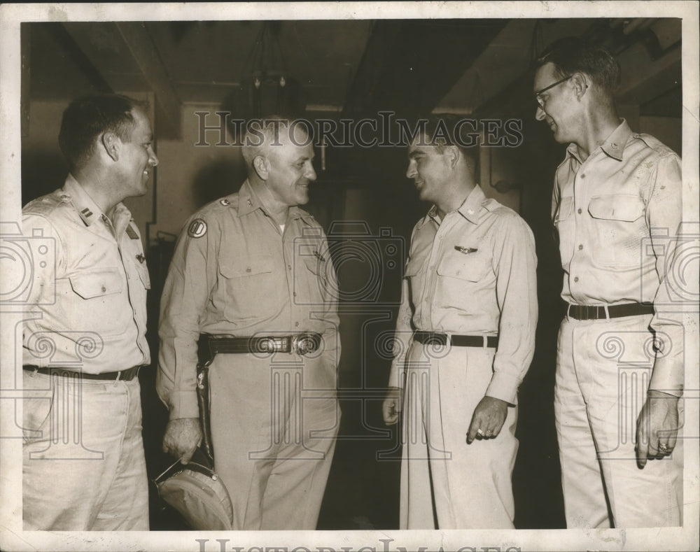 1954 Press Photo General Walter J. Hanna and Dothan Guardsmen, Dothan, Alabama - Historic Images