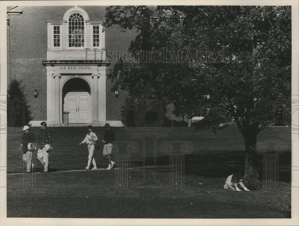 1989 Press Photo Reid Chapel, Samford University students, Birmingham, Alabama - Historic Images