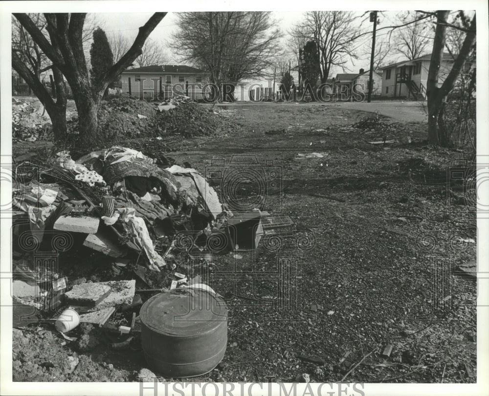 1982 Press Photo Dumps mar neighborhood, Sherman Heights, Alabama - abna12088 - Historic Images