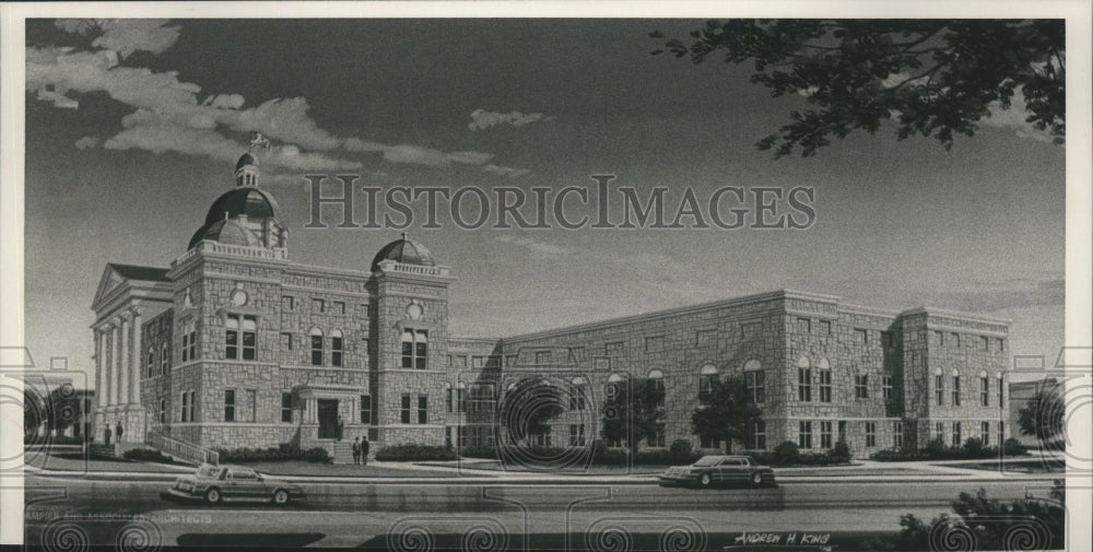 1989 Press Photo Shelby County Courthouse in Columbiana, Alabama - abna12104 - Historic Images