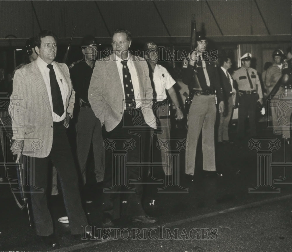 1973 Police on alert for violence on Fairfield Street, Alabama-Historic Images