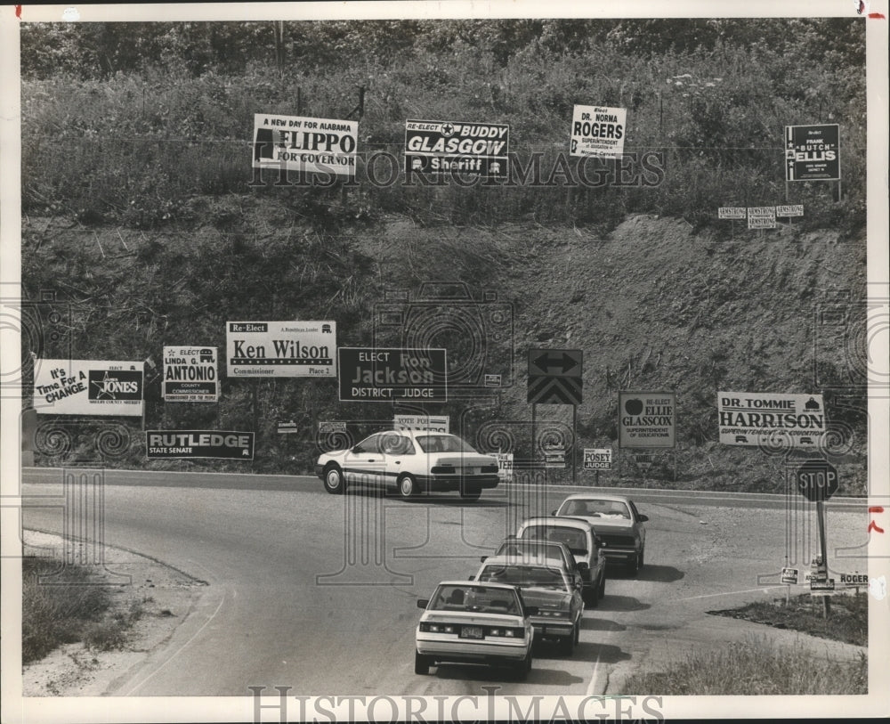 1990 Press Photo political signs in Shelby County - abna12238 - Historic Images