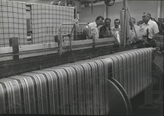 1976, Cotton farmers tour Avondale Mills Plant, Sylacauga, Alabama - Historic Images