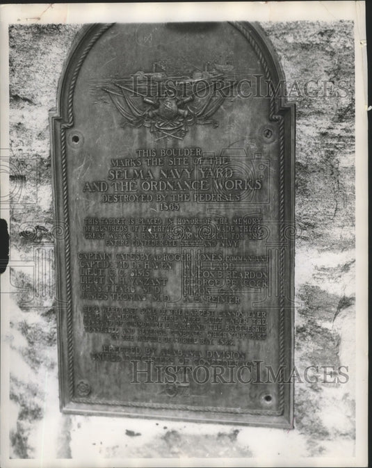 1960, Selma, Alabama Navy Yard and Ordnance Works Historical Marker - Historic Images