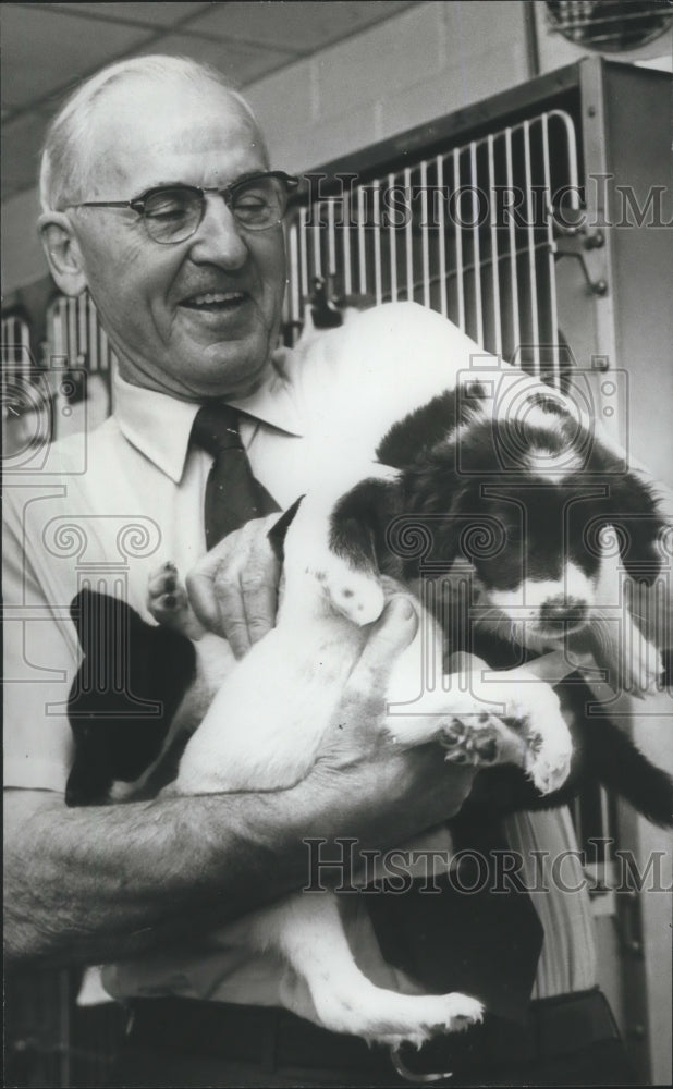 1973 Claude J. Smithson, Humane Society with puppies, Birmingham-Historic Images