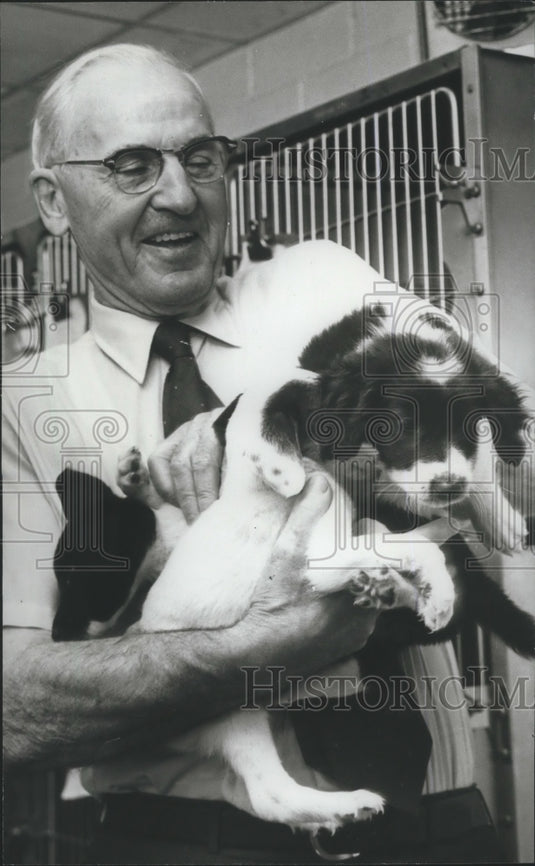 1973 Claude J. Smithson, Humane Society with puppies, Birmingham-Historic Images