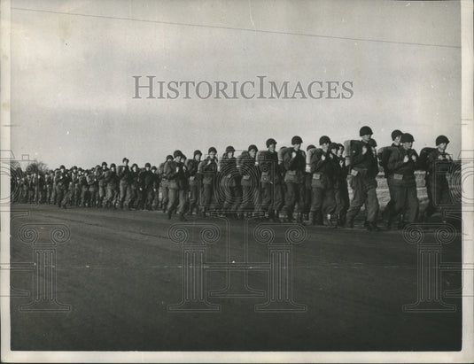 1950, Members of the military marching at Camp Rucker, Alabama - Historic Images