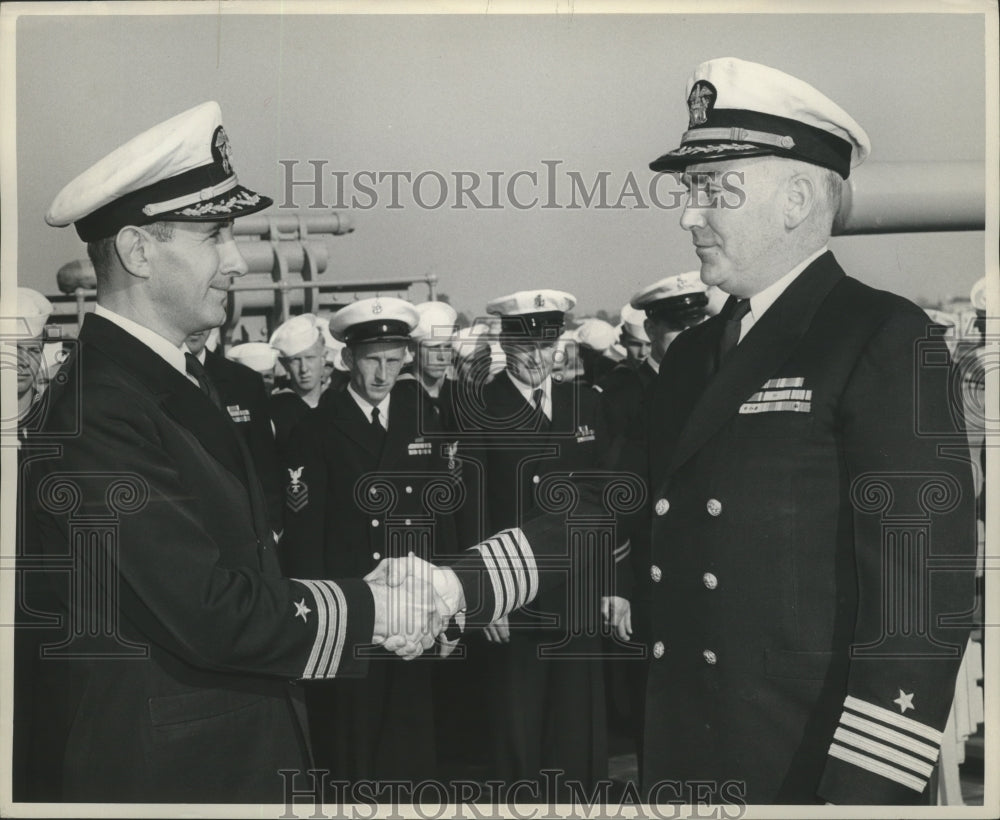 1946, Inactivation and Change of Command Ceremony for USS Birmingham - Historic Images