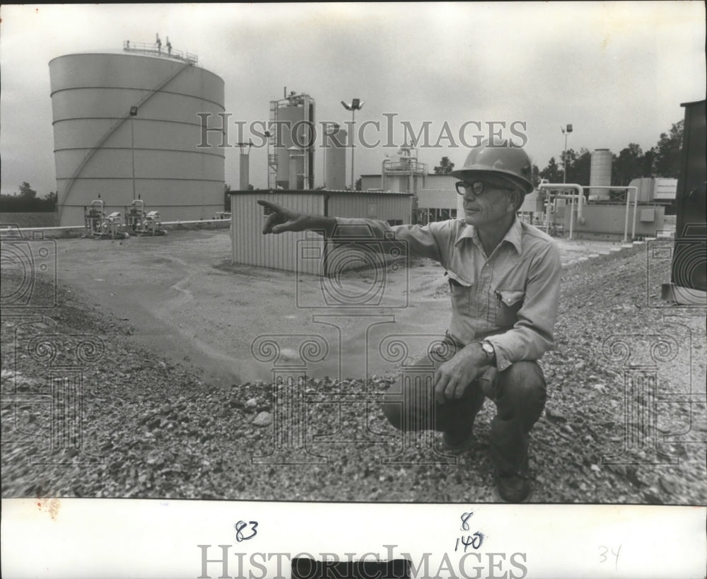 1978 Press Photo Manager Harold Fincher, Liquefied Natural Gas Plant, Trussville - Historic Images