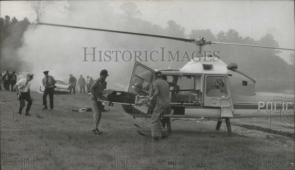 1971 Press Photo Police helicopter used for rescue training, Alabama, Tuscaloosa - Historic Images